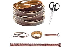IIRC Lederband 10mm x 5M Lederschnur, Lederriemen Flach, Lederbänder für DIY Armband Halskette Schmuck Handwerk(Hellbraun)