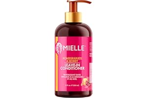 MIELLE ORGANICS Mielle Pomegranate & Honey Leave In Conditioner for Curly Hair - Moisturising Detangler & Curly Hair Treatment to Help Repair Damage, Prevent Frizz & Improve Shine, 355 ml (Pack of 1)