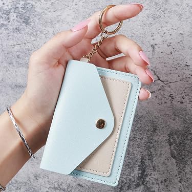 Portafoglio Donna BOLSO Hexagona In Pelle Bovina Granulata, 9,5x13x2 Cm, 6 Slot Carte, Portamonete, Colore Tan