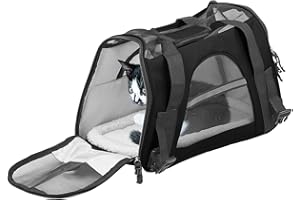 Sweetypet Tragetasche Hund: Hand- & Auto-Transporttasche für Kleintiere bis 3 kg, 41 x 24 x 19 cm (Transporttasche Katze, Tragetasche Katze, Umhängetasche)