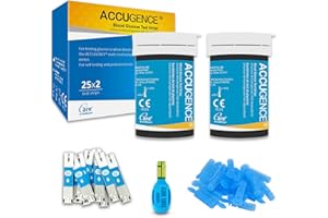 ACCUGENCE Blood Glucose Test Strips 50pcs With 50 Lancets Blood Sugar Test Strip (Suitable for ACCUGENCE PM900)