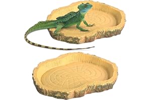 Lithyc 2 Stücke LandschildkröTen ZubehöR - Wasserschale SchildkröTe-ReptilienwasserschüSsel-Geeignet FüR Reptilien Und Amphibien,Bartagamen,Eidechsen,FröSche,SchildkröTen, Einsiedlerkrebse Und Mehr