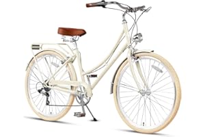 AVASTA Women's Hybrid Bike Lightweight 26-Inch Hi-Ten Steel Frame for City Commuting - 6-Speed Comfort Bicycle and Styles