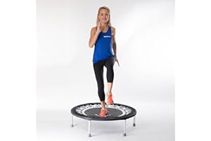 MXL MAXIMUS LIFE Voted Best Pro Rebounder Trampoline at Home, Gym & Physio Clinics | Robust & Very Low Impact | | 40’’ Mini Exercise Trampoline for Adults Includes Handle Bar, DVDs Online Workouts & Resistance Bands