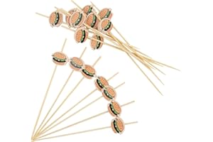 AWCIGG® 100 Palitos de Cóctel, Palillos para Cócteles de Madera con Hamburguesa, Brochetas de Cóctel de 12 cm de Largo, Boda Cumpleaños Navidad Fiesta Comida y Bebida Decoraciones