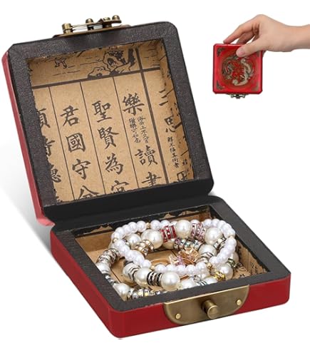 Set Di 4 Scrigni Portagioie In Legno Vintage Con Serratura A Codice - Forzetti Decorativi Per Gioielli, Tarocchi, Documenti