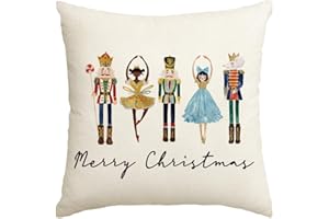 Artoid Mode Akwarelowe Orzeszki Zdobione Dzwoneczkami Wesołych Świąt Poszewka Na Poduszkę, 50x50 cm Zimowa Dekoracyjna Poszewka Na Poduszkę Na Sofę Salon Dekoracja Na Dworze