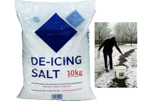 KAYNUR White De-Icing Salt 10KG Bag Rock Salt for Weeds Clearing Roads Paths and Driveways of Ice and Snow Cleaner Than Grit