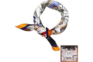 ZhaoCo 100% Natürliche Maulbeerseide Schal, 53x53cm Seidentuch Grafikdruck Klein Weich Quadratisch Seidenschal für Damen