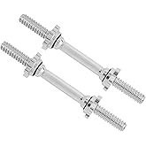 Yes4All &Ccedil;ift Dişli Halter &Ccedil;ubukları 14/16/18/24 in&ccedil;, Krom/Kau&ccedil;uk Tutamak, 1 in&ccedil; (2,5 cm) Plakalarla Uyumlu, Ağırlık &Ccedil;ubuğu Ba