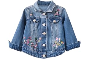 L PATTERN Chaqueta Vaquera para Niñas Chaqueta de Mezclilla Niña Cazadora Vaquera Niña Chaqueta Denim Niña para Primavera Otoño