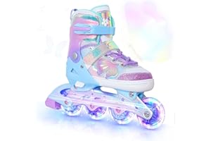 NATTORK Kids Adjustable Inline Skates for Girls and Boys Blades Roller Light up Wheels