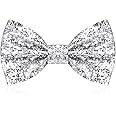 Heyu-Lotus Glitter Bow Tie Sparkling Sequin Bowtie and Adjustable Strap Buckle Shiny Glittering Pre-tied Bow tie for Men Bachelor Dance Hen Night Party Carnival Christmas Fancy Dress Stage Show