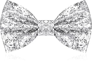 Heyu-Lotus Papillon glitterato con paillettes scintillanti e fibbia regolabile con fibbia lucida scintillante pre-legato papillon per uomo addio al celibato ballo addio al nubilato festa di addio al