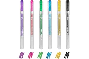 Legami - Set di 6 Mini Penne Gel Glitterate, 0,8x10,8 cm, Shine Like a Diamond, Diametro della Punta 1,0 mm, Colore Viola, Oro, Verde, Blu, Rosa, Nero