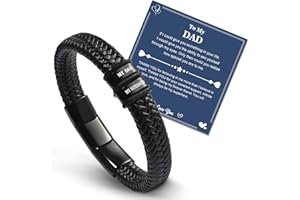 BOCHOI Bracelet for Dad To My Dad/Son/Granddad/Boyfriend/Man/Brother Bracelet, Braided Leather Bracelet for Dad/Son/Granddad/Husband/Man/Brother Christmas Gifts, Bracelet Gifts for men