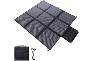 Yinleader 200W Foldable Carpeted Solar Panel with Adapter and 3m Cable for Outdoor Camping, RV Travel and Emergency