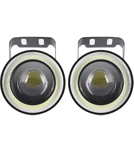 Paire De Phares Antibrouillard Universels 12V - Ronds 60mm, Ampoules H3 55W Incluses, Montage Réglable