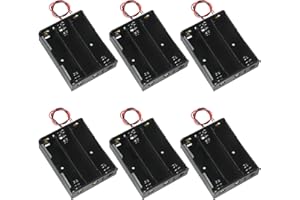 AOICRIE 6 Stück 3.7V 18650 Batteriehalter Gehäuse Kunststoff Akku Aufbewahrungsbox mit Wire Leads(3 Solts), 18650 Akku Gehäuse Spiralfeder, Akkupack 18650 3.7V