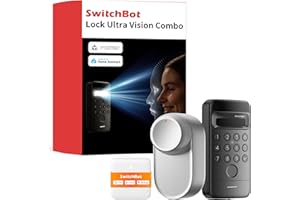 SwitchBot Blokada Ultra, inteligentna blokada WiFi z klawiaturą z rozpoznawaniem twarzy 3D, odcisk palca, elektroniczny zamek z akumulatorem, obsługuje Matter, Alexa, Google, IFTTT