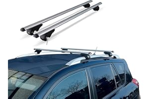 MP ESSENTIALS Lockable Heavy Duty Streamline Aluminium Car Roof Rail Cross Bars Rack For to fit Skoda Superb Estate