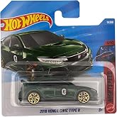 Hot Wheels 2018 Honda Civic Type R - Dark Green - Short Card - JJK87 (1/64)