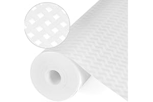 Origuuds Tapis Fond de Tiroir, Tapis de tiroir Non-Adhésif Antiderapant, Tapis de Frigo Peut être Coupé en Taille pour Protection Tiroir Placard Cuisine (Blanc/30cm x 150cm)