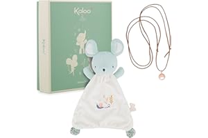 Kaloo - Coffret Doudou Souris + Collier Bola - Idéal Cadeau naissance - Cadeau grossesse - Douceur et harmonie dès la Grossesse - Matières recyclées et design raffiné - Boîte Cadeau - K210014