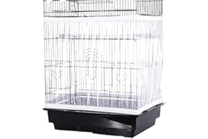 CRLLDPM Copertura per Gabbia Uccelli Extra Large Copertura in Rete per Gabbia Uccelli di Nylon con Cattura di Piume Semi Protezione Gonna Morbida Ariosa per Parrocchetto Ara Circonferenza Regolabile 150-200cm