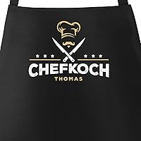 SpecialMe® Küchen-Schürze Name anpassbar Schriftzug Chefkoch individualisierbar Kochschürze Männer personalisierte…