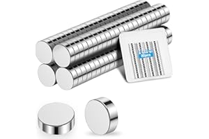 Wzone 10×2mm Aimants Tableau Magnétique, 80 Pièces Petit Aimant Puissant, Aimant Néodyme Magnet Frigo pour Billboard, Photos et Bureau
