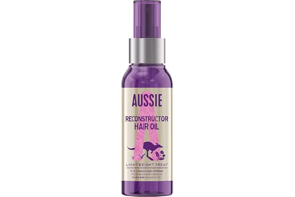 Aussie, Huile Capillaire Miracle Reconstructor, Soin des Cheveux, à l’Huile de Noix de Macadamia D’Australie, de Graine de Jojoba D’Australie et d’Avocat, 100ml
