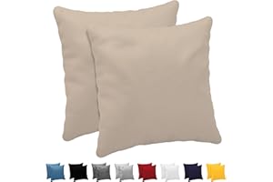 Dreamzie Federa Cuscino (Set di 2) - Beige Cotone - Per i Cuscini 80 x 80 cm - 100% Jersey di Cotone - Federa da Cuscino - Copri Cuscino per Letto - Fodera Protezione per Cuscino