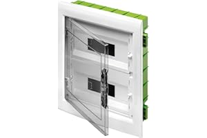 GEWISS - GW40606PM - Centralino Protetto - Green Wall - Per Pareti Mobili E Cartongesso - Porta Trasparente Fumé - Con Telaio Estraibile - 24 (12X2) Moduli IP40