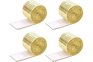 NKHUI 6400PCS Mirror Mosaic Tiles,Mini Mirror Strips Self Adhesive Craft Mosaic Tiles,Disco Ball Stickers,Glass Mosaic Tiles,5 * 5mm Disco Ball Stickers for DIY Craft Wall Decoration (Golden)