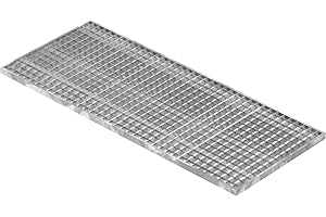 Fenau | Caillebotis/Grille conforme aux normes de l'industrie du bâtiment, Dimensions : 490 x 1190 x 25 mm, Dimensions du maillage: 30/30 mm, galvanisée, cadre: 500 x 1200 x 28 mm)