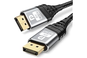 YUETUOL Cavo DisplayPort 1.4 2m, Cavo DP 8K@60Hz 4K@144Hz 2K@240Hz H BR3 32.4Gbps, HDR, DSC 1.2,HDCP 2.2, FreeSync, Display Port Cavo Alta Velocità Compatibile con PC, Monitor, TV, Gaming