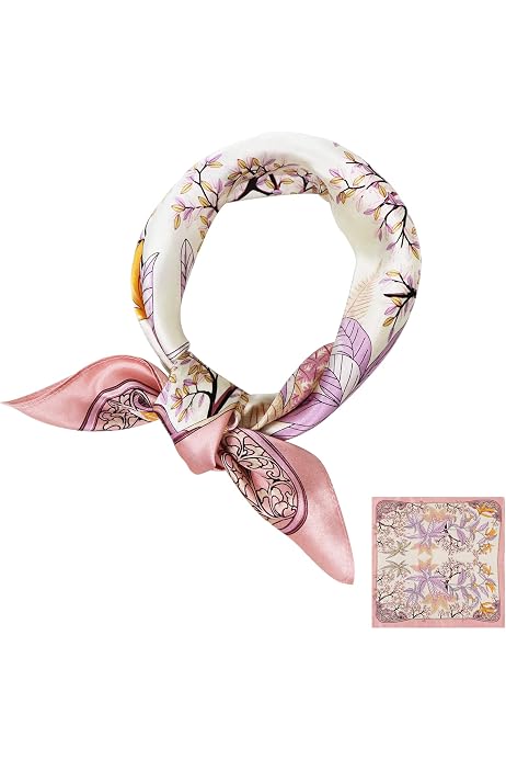 Foulard En Soie KOOYOL - Carré Élégant Pour Femme - Accessoire Polyvalent