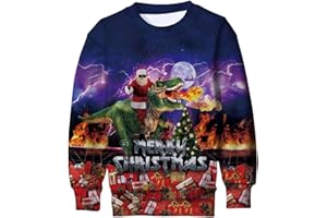 ALISISTER Kids Ugly Christmas Sweater 3D Funny Printed Long Sleeve Xmas Pullover Jumper Sweatshirt