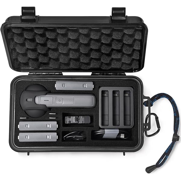 Custodia Rigida Per Insta360 Ace Pro - Guscio Antiurto Impermeabile, Nero, Con Moschettone, In PU E Velluto - Foto 6