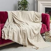 LATUDA CONCEPT Sofa Cover Chenille Anti-Slip Double Sided Sofa Bed Cover Sofa Shawl 175x215 - CREAM