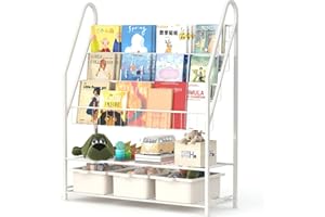 Garden 4 you Children's Bookshelf, 3 Tier Childrens Bookcase, Kids Bookshelf, Kids Storage Units, Toy Storage, Kids Shelves for Kids Room, Bedroom, Playroom, Nursery, Toddler Room (White)