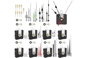 EEEKit 9 Stücke Uhrwerk für Wanduhr, Quarz Uhrwerk Lautlos, Uhrwerke zum Selbsteinbau mit 12 Dekorativen Zeiger für DIY Uhrenbau