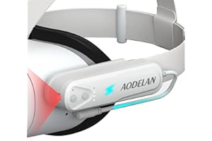 AODELAN Paquete de batería de 5000 mAh con luz IR para Meta/Oculus Quest 2, mejora la sensibilidad de seguimiento de la mano en la oscuridad, banco de energía portátil recargable compatible con correa Elite