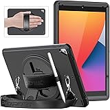 SEYMAC iPad 10.2 Case, iPad 8th/7th Generation Case 2020/2019, Slim Shockproof Rugged iPad Case with Screen Protector, Swivel