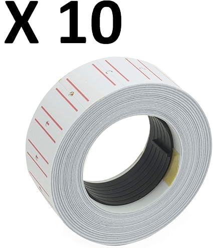 10 Rotoli Etichette Prezzatrice 26x12mm - Bianche Permanenti, 1.000 Etichette Per Rotolo, Totale 10.000 Pezzi
