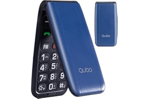 Qubo Flip Phone Seniorenhandy Klapphandy Ohne Vertrag Handy große Tasten Mobiltelefon für Senioren Display 2,4 Zoll, SOS-Funktion, Unterstützung Dual-SIM,Schnellanruf, FM-Radio,Taschenlampe, Blau