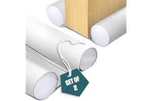 VOUNOT® Lot de 2 Boudins de Porte Isolants 96cm Découpables Bas de Porte Coupe-Froid Anti Courant d’air Isolation Phonique Anti Bruit Joint Universel pour Entrée et Maison Blanc