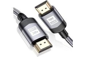 AviBrex 4K HDMI Cable 2M, HDMI 2.0 Cable High Speed 18Gbps Nylon Braided HDMI Lead Support 4K@60Hz 2K@144/165Hz,2160p,1080p,3D,HDCP 2.2,ARC Compatible TV,Blu-Ray,PS4/5,Xbox,Projector,Soundbar,PC-Grey