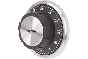 Westmark Timer da cucina, Meccanico, Magnetico, 1-60 minuti, Acciaio inox/Plastica, Redondo, Antracite/Argento, 10922260